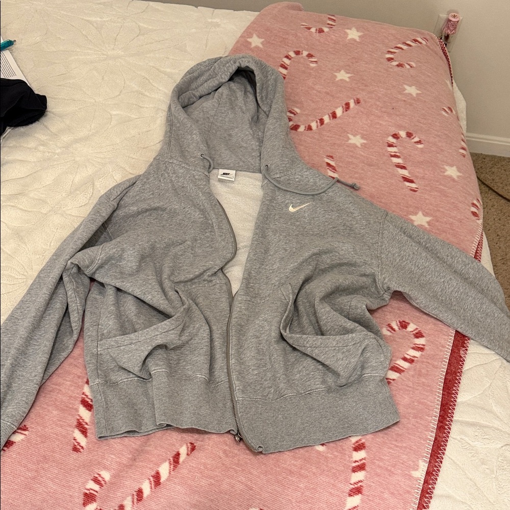 Nike Light Gray Full-Zip Hoodie
